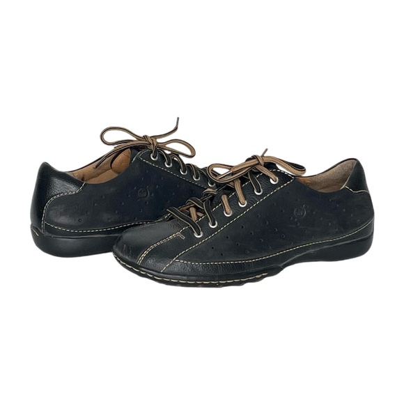 Born Shoes - Born Womens Size 7 Hawkeye Black Leather Lace Up Shoes